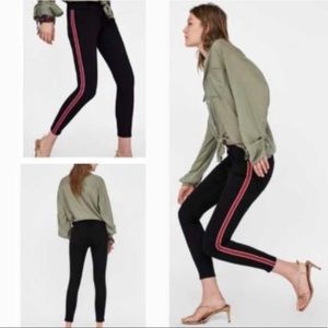 Zara Basic Denim Side Stripe Skinny Jeans Sz 6